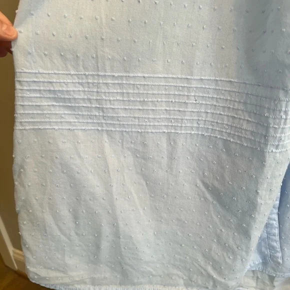 Eileen West Blue Swiss Dot Button Down Cotton Nightgown Womens Small Cottage - Picture 5 of 11